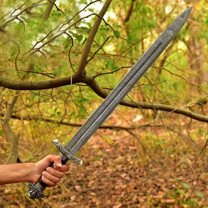Premium Handmade Damascus Steel Sword | Nordic Warrior Sword | Northmen Viking Blade