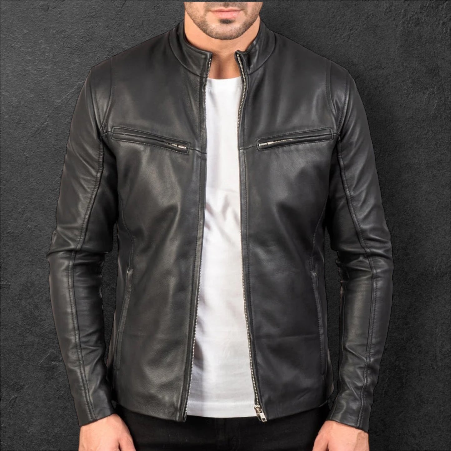 IONIC BLACK LEATHER JACKET