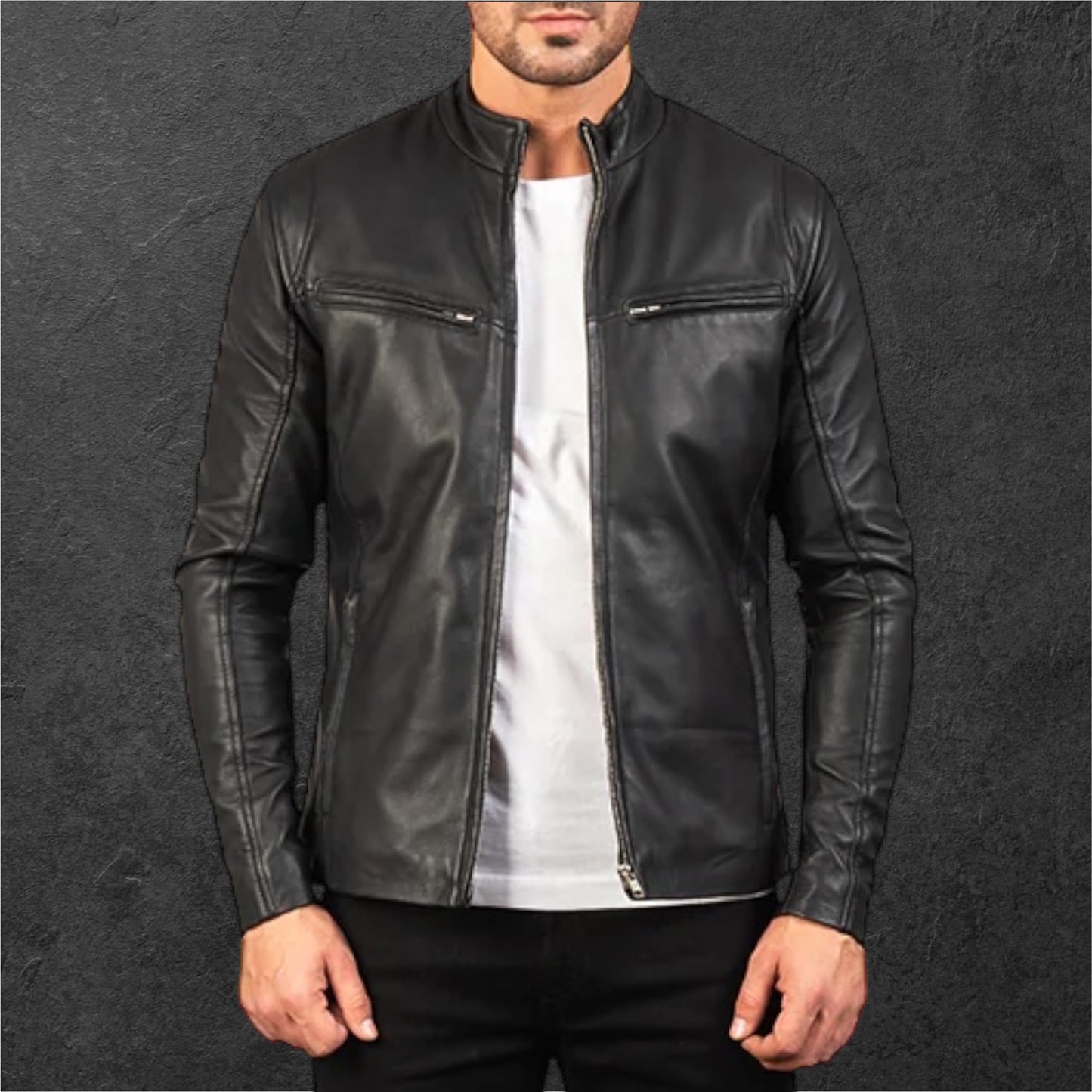 IONIC BLACK LEATHER JACKET