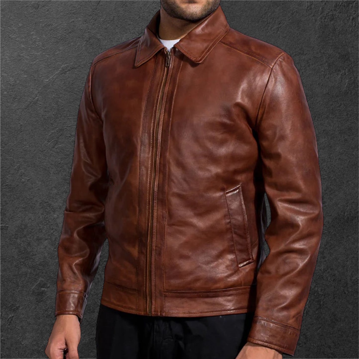INFERNO BROWN LEATHER JACKET