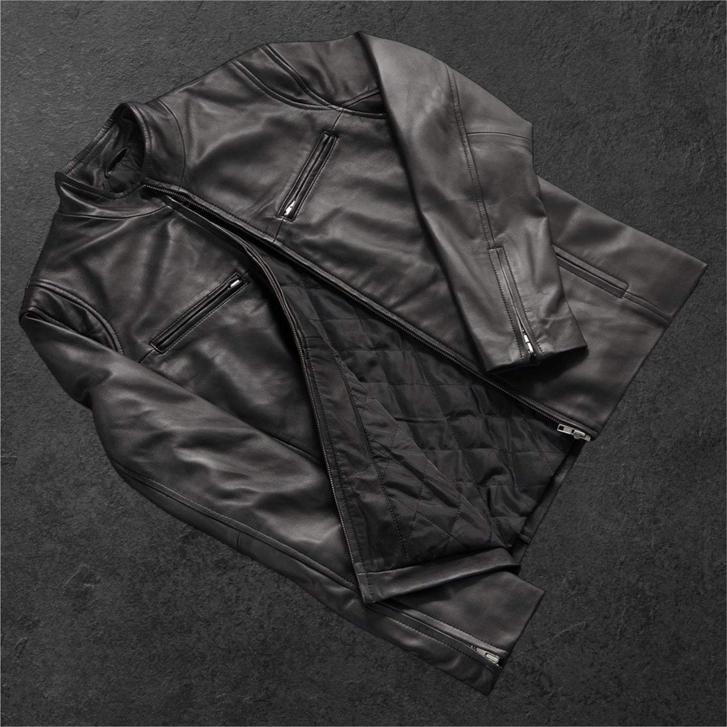 IONIC BLACK LEATHER JACKET