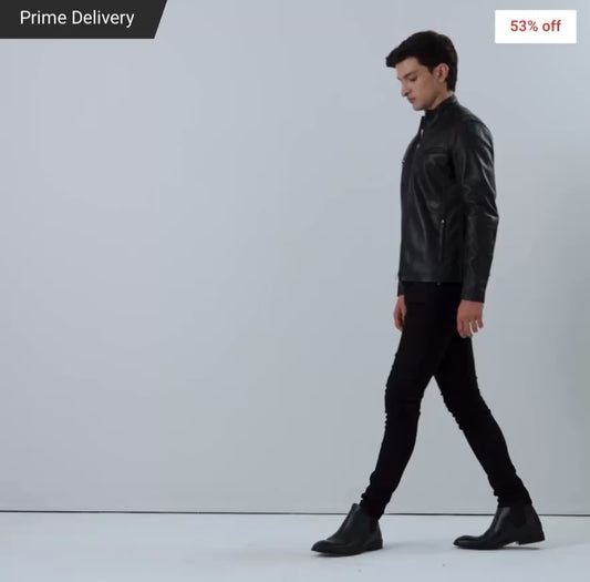 IONIC BLACK LEATHER JACKET